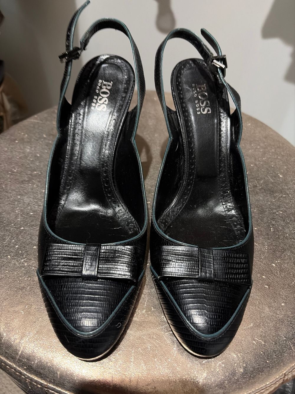 BOSS Black Slingback Heels