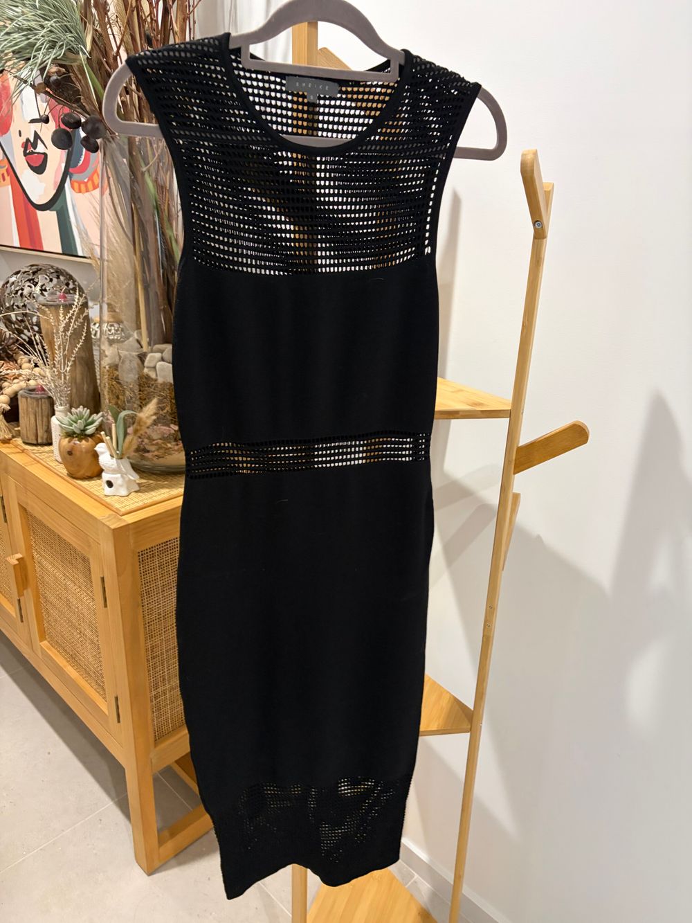 Sheike Black Knit Midi Dress Size S
