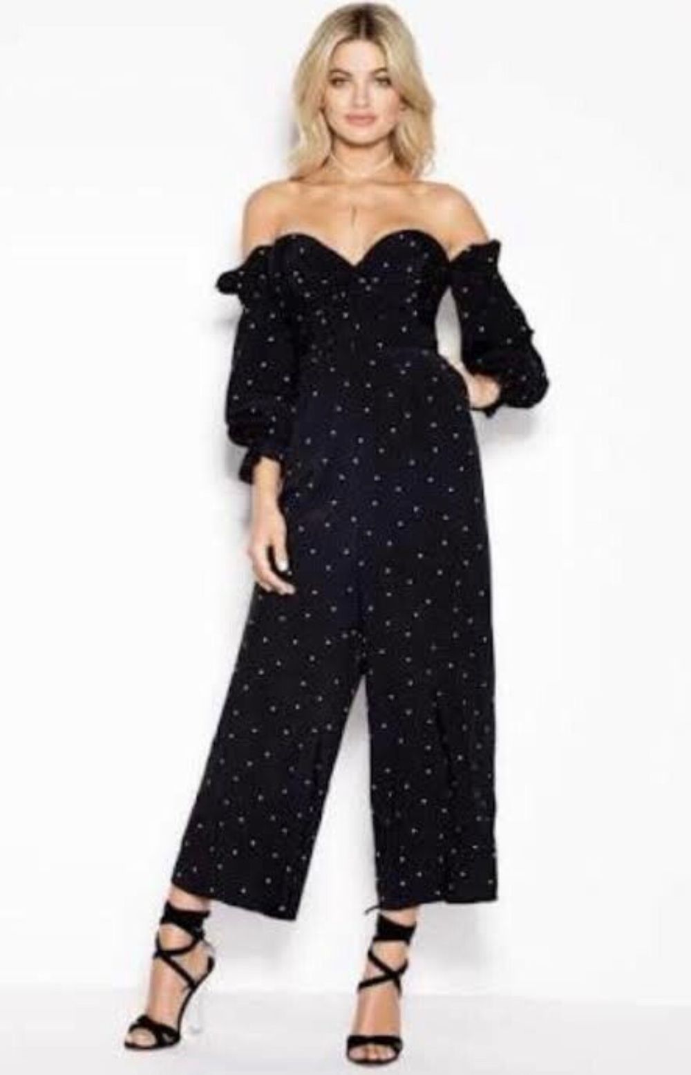 Sheike Montana Black Polka Dot Jumpsuit size 6