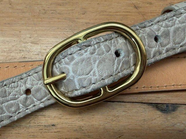 Deadly Ponies 'natural' coloured narrow croc Leather Belt