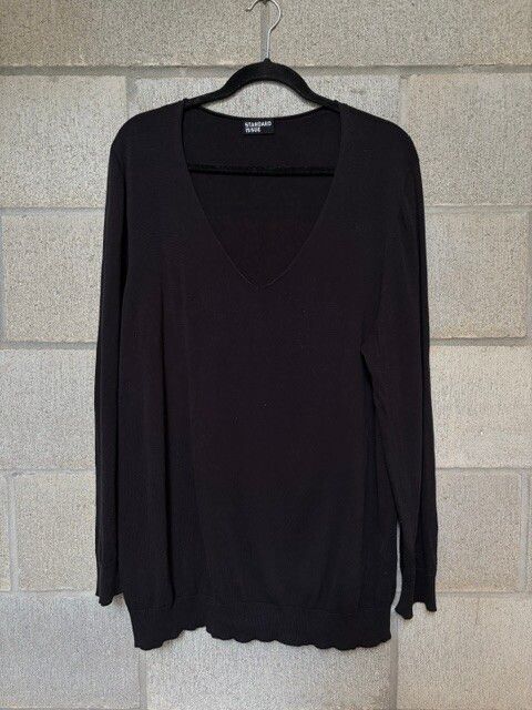 Standard Issue Black Cotton 'slouchy' Jumper