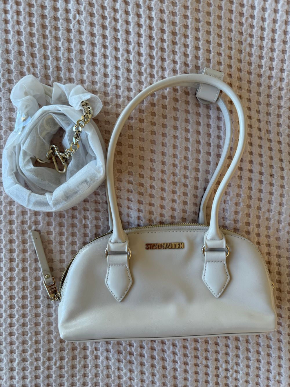 Steve Madden Off White Baguette Bag