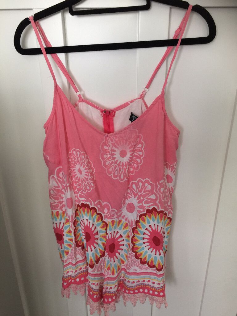 Paper Heart Bright Printed Jumpsuit Size 8