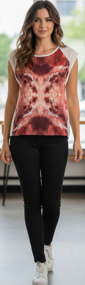 Storm Designer Silk Patterned Silk Top Size 8