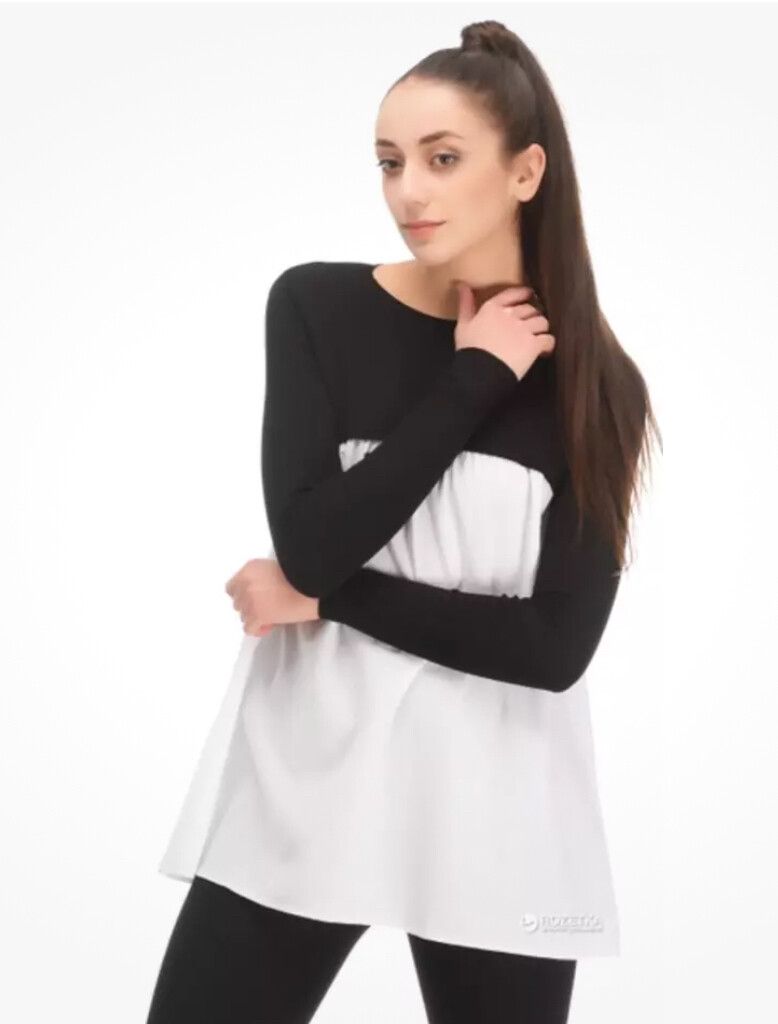 Zara Knit Black & White Tunic Top