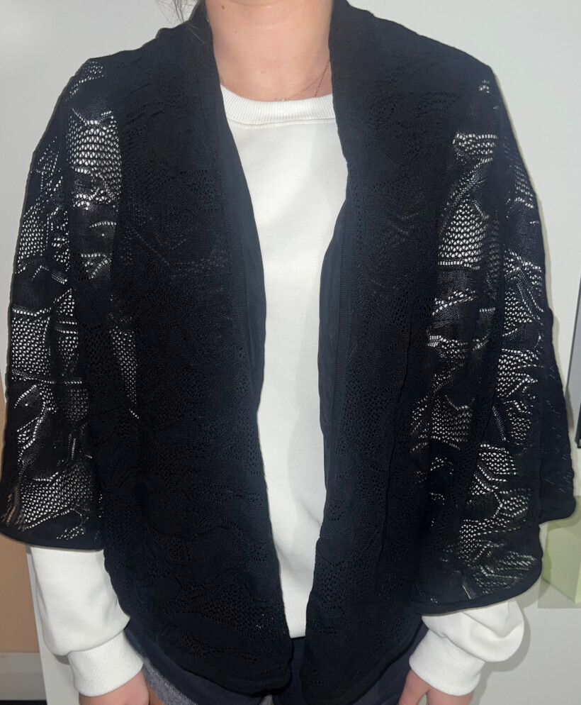 Marithe Francois Girbaud French Designer Black Cardi