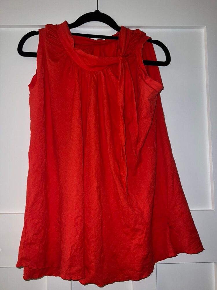 Metalicus Australia Orange Tie Sleeveless Top
