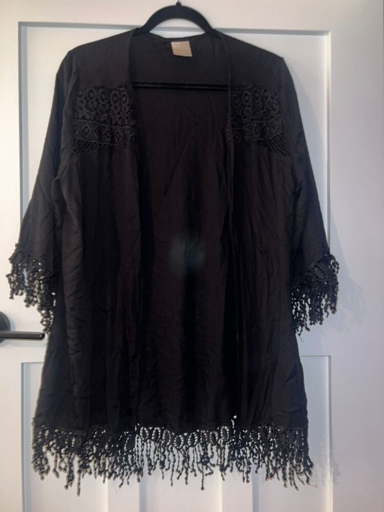 Only Available Black Embroidered Edge Cardi Size 12