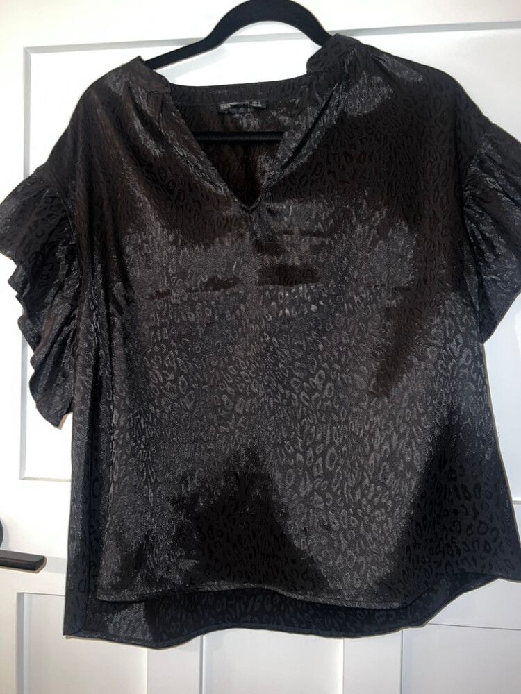Fate & Becker Australia Black Ruffled Sleeve Top