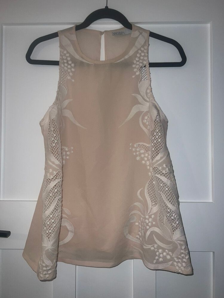 Wish Australia Blush Embroidered Detail Top