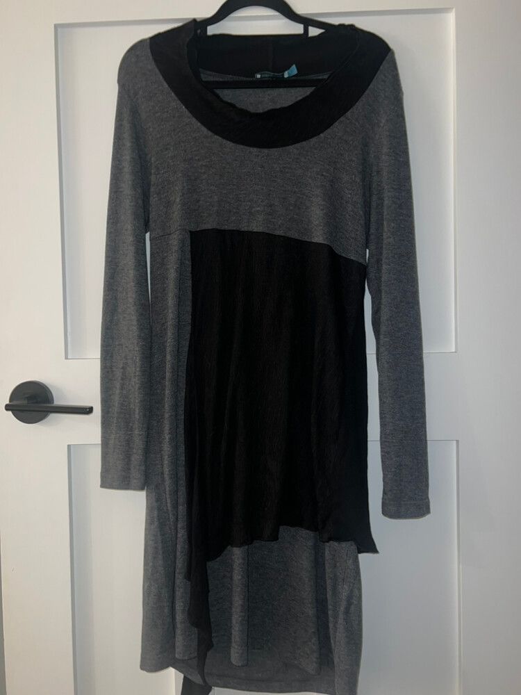 Jetblonde Designer Black&Grey Detail Long Sleeve Dress 10