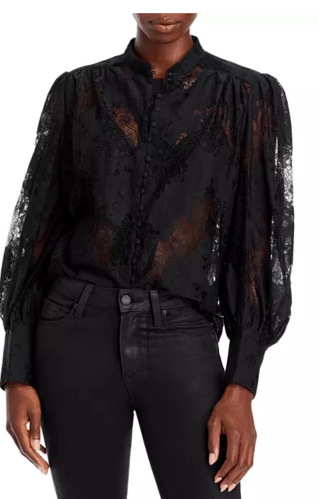 Bardot Designer Eliza Black Lace Top Size 12
