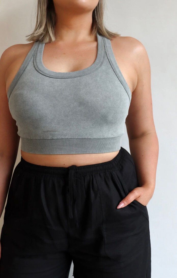 Cleo Harper Australia Grey Ribbed Tank Top