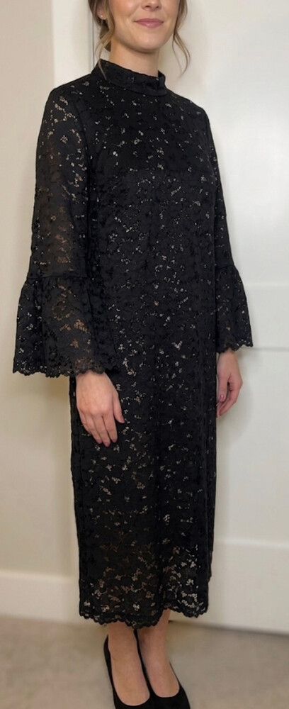 Storm Designer Black Lace Bell Sleeve Dress