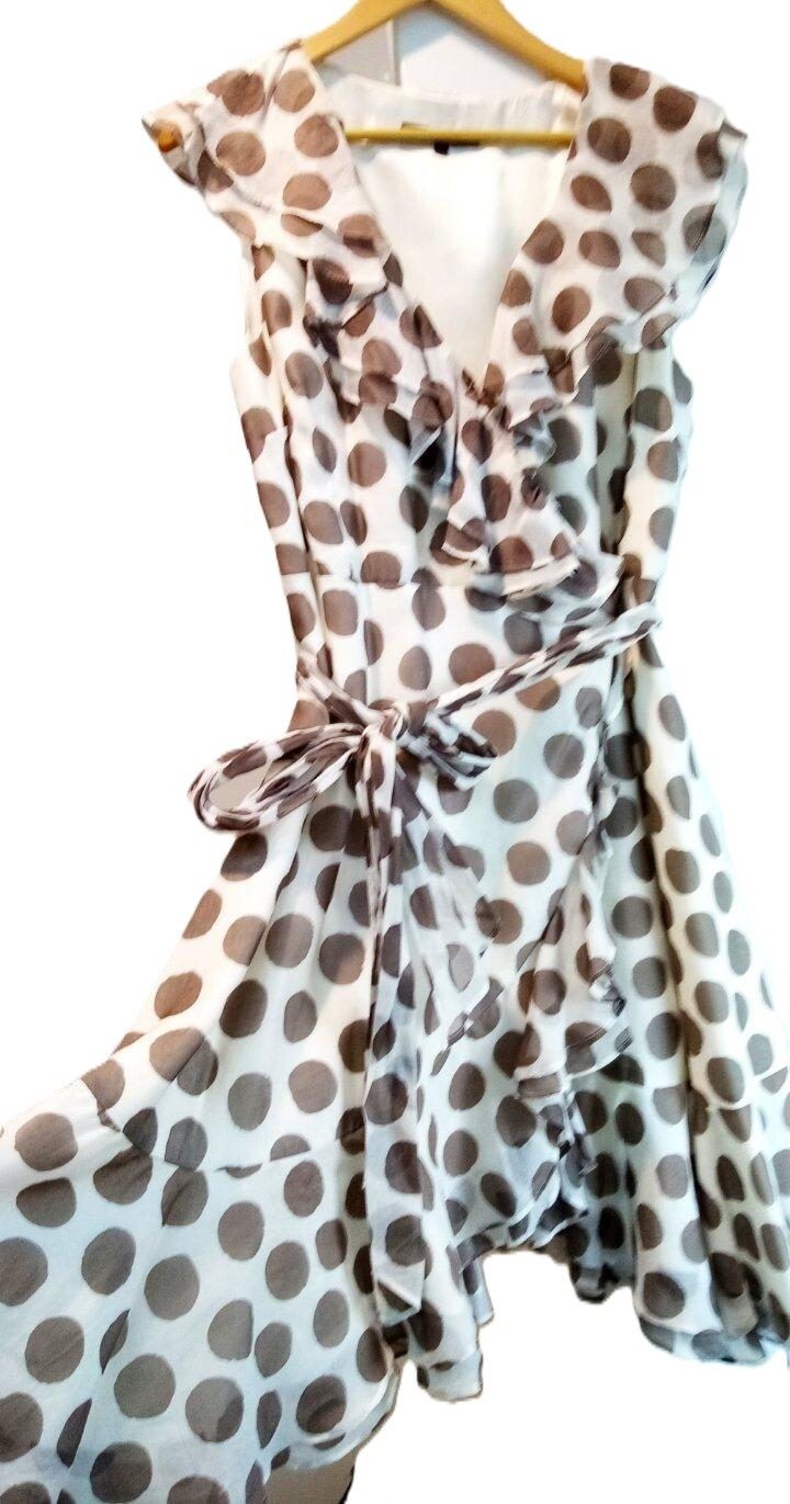 Beautiful COAST (UK)SILK COTTON BLEND FRILL WRAP DRESS