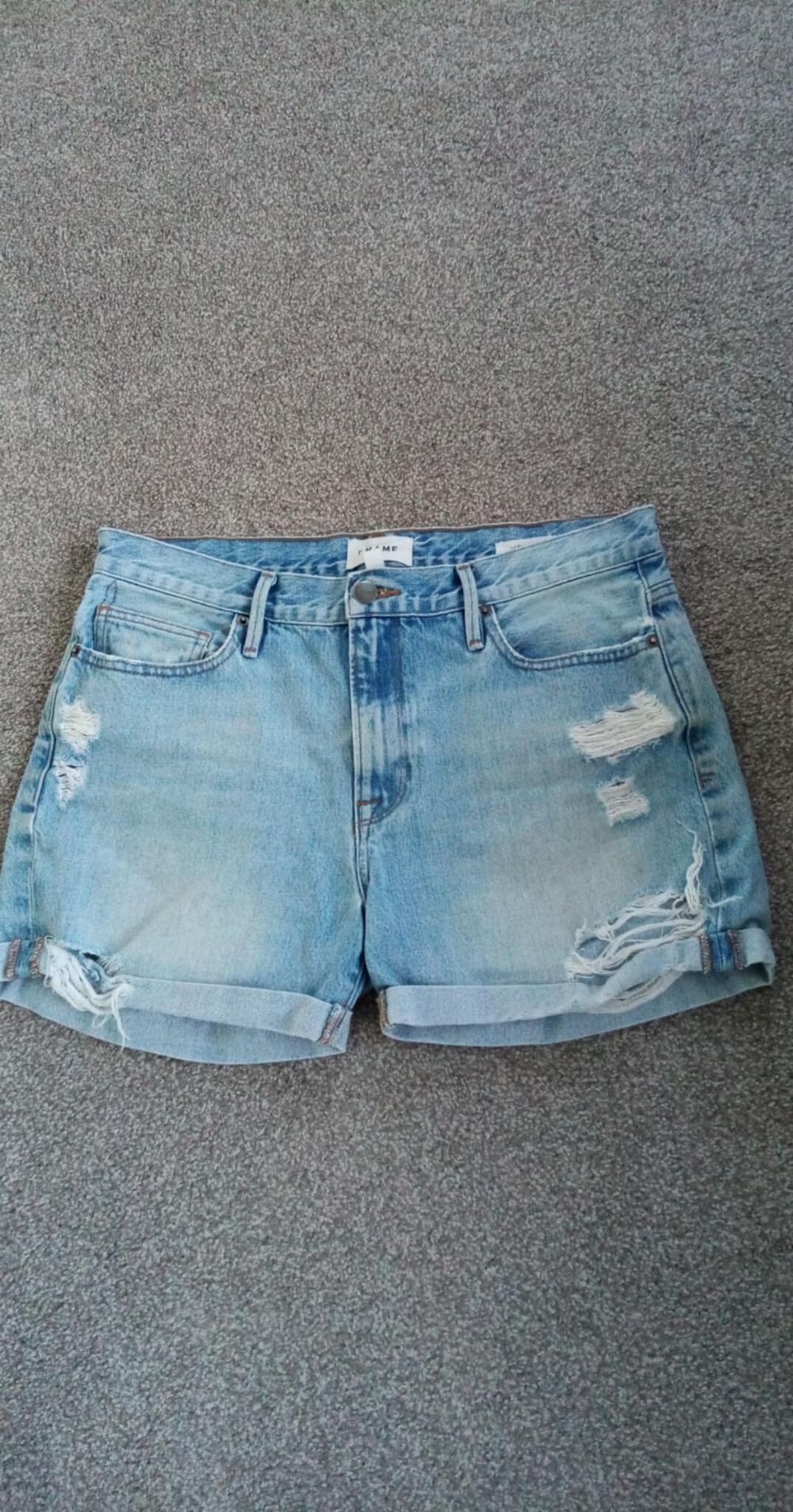 FRAME Le Beaut Distressed Denim Short