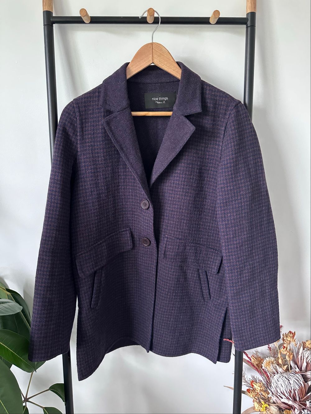 NICE THINGS BY PALOMA S wool-blend houndstooth blazer