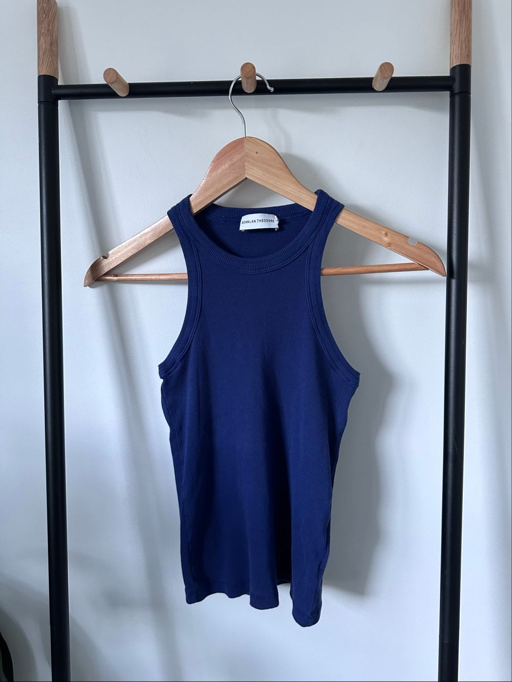 SCANLAN THEODORE cotton/silk blend racerback ribbed tank top