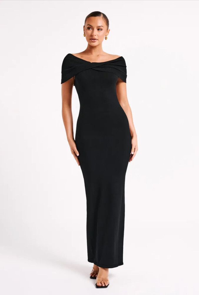 Meshki - Meshki - Terese Off Shoulder Knit Maxi Dress on Designer Wardrobe