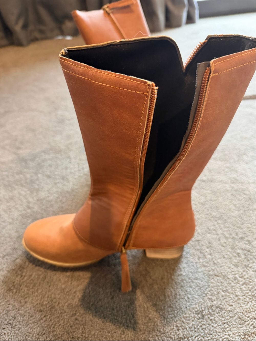Brown Mid-Calf Boots-