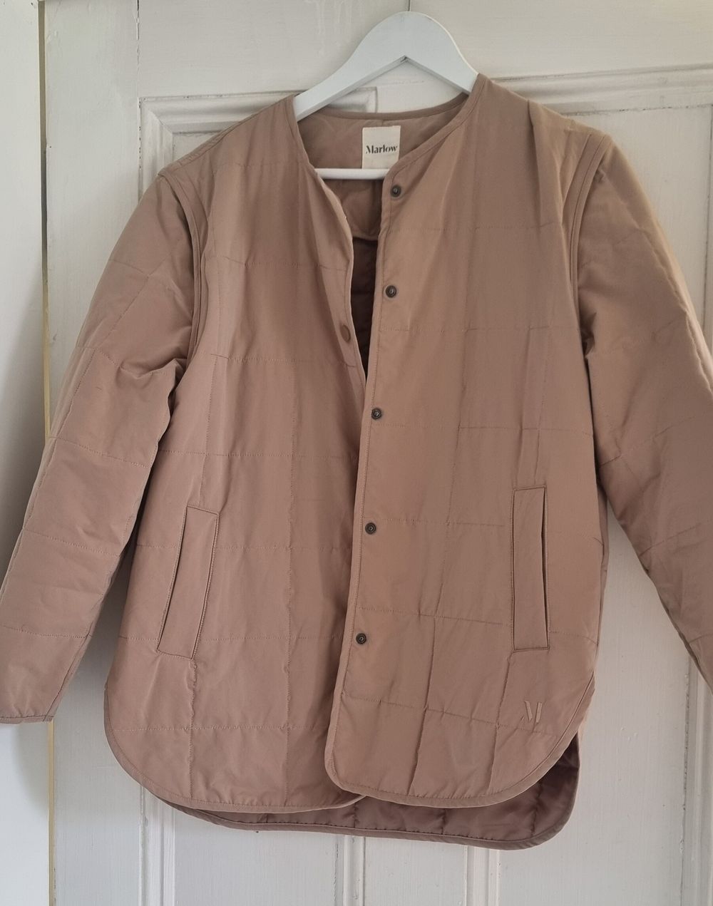 Marlow Tan Quilted Jacket with detachable sleeves