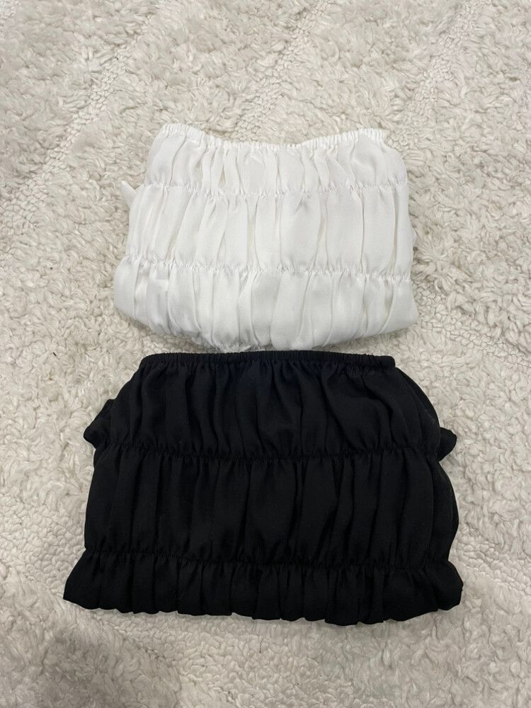 2x ruffle Shorts (black And White)