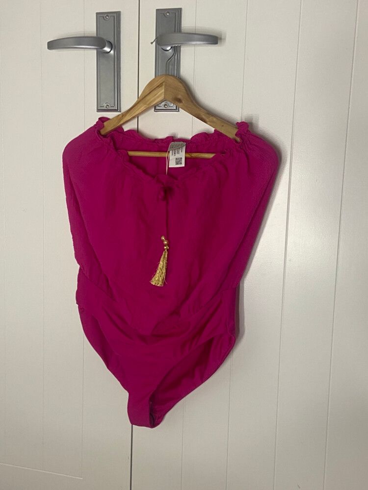 Hanne Bloch Bandeau Swimsuit 100% silk