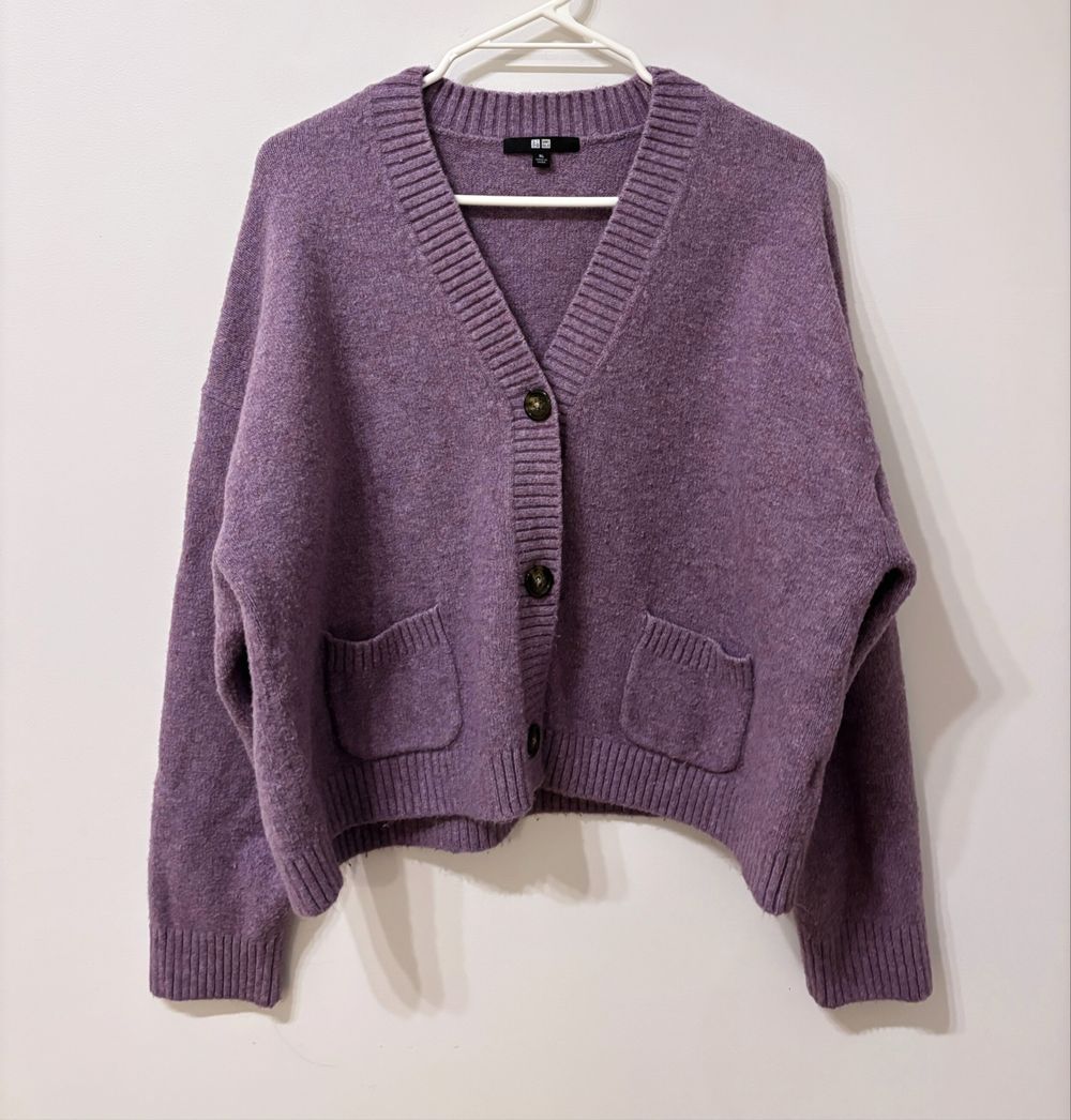 Uniqlo Lilac Knit Cardigan