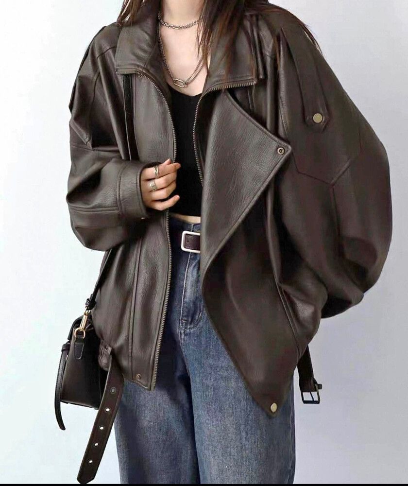 Chic Clo Brown Leather Jacket