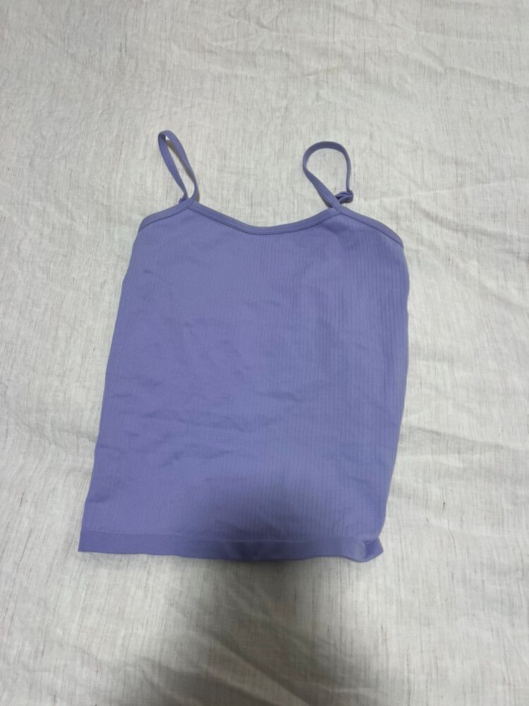 Aimn Purple Ribbed Tank Top