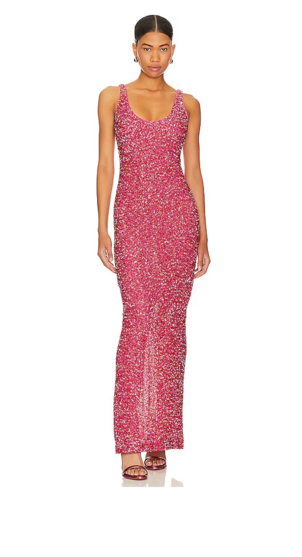 NBD Pink Sequin Maxi Dress