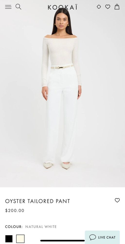 Oyster Tailored White Pants