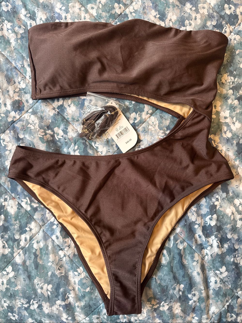 Brown One Piece Swimsuit