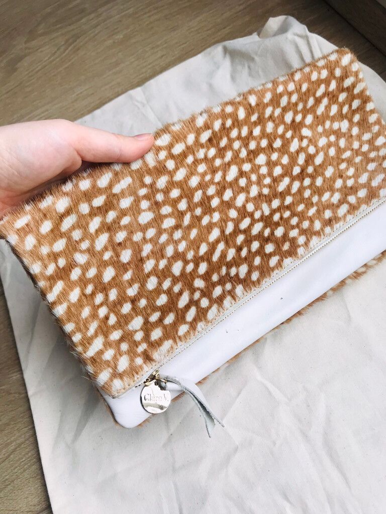 Clare V leather clutch