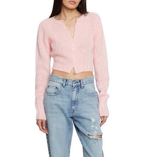 Danielle Guizio - Danielle GUIZIO Pink Mohair Cardigan M/L on