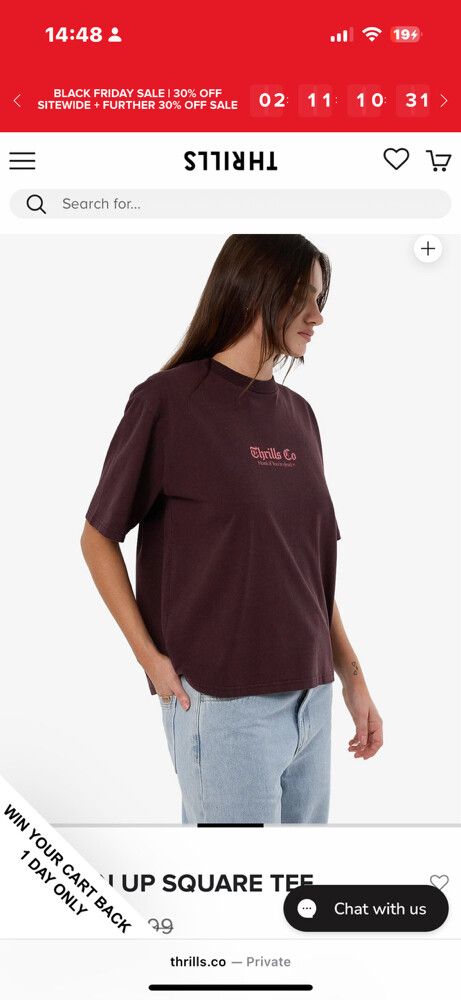 Thrills Burgundy Graphic T-Shirt