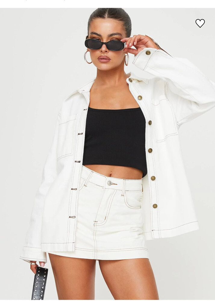 Denim mini skort