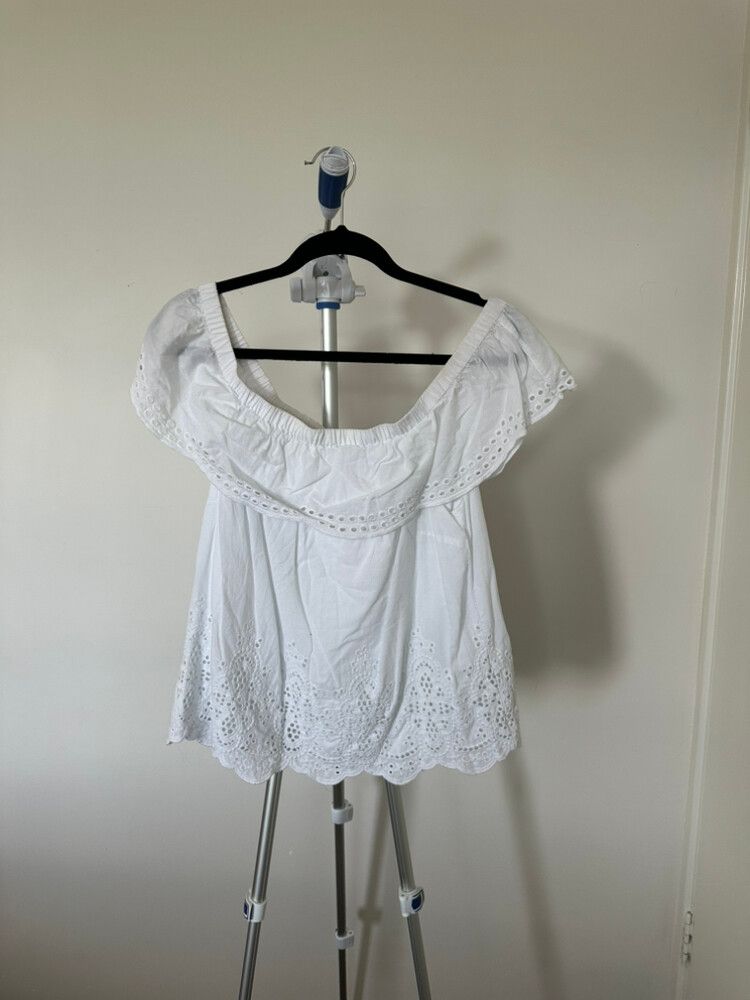 Jeanswest White Off Shoulder Top