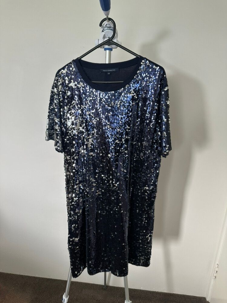 French Connection Navy Sequin T-Shirt