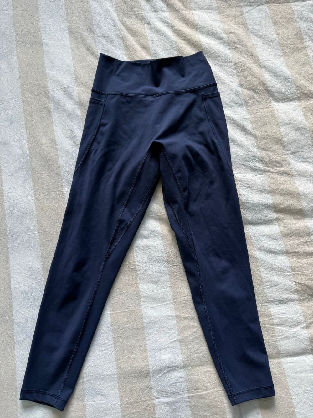LSKD Navy High Waisted Leggings 7/8 length