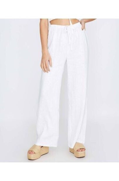 white linen pants