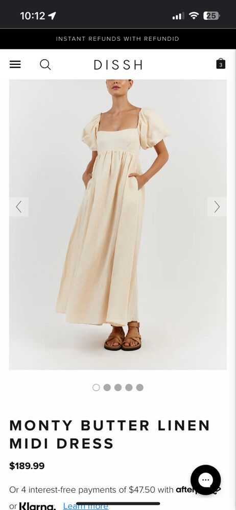 DISSH - Monty Butter Linen Midi Dress From Dissh on Designer Wardrobe DISSH - Monty Butter Linen Midi Dress From Dissh on Designer Wardrobe