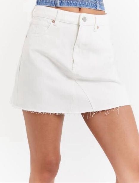 White Denim Skirt