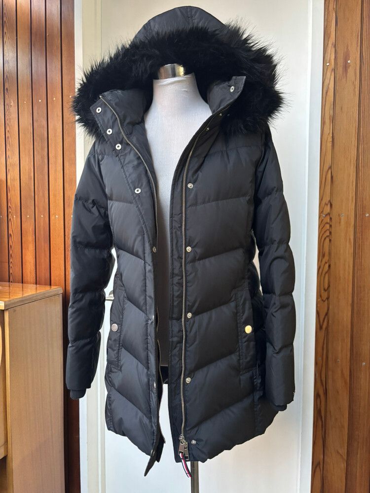 Black Puffer Mid Length Jacket