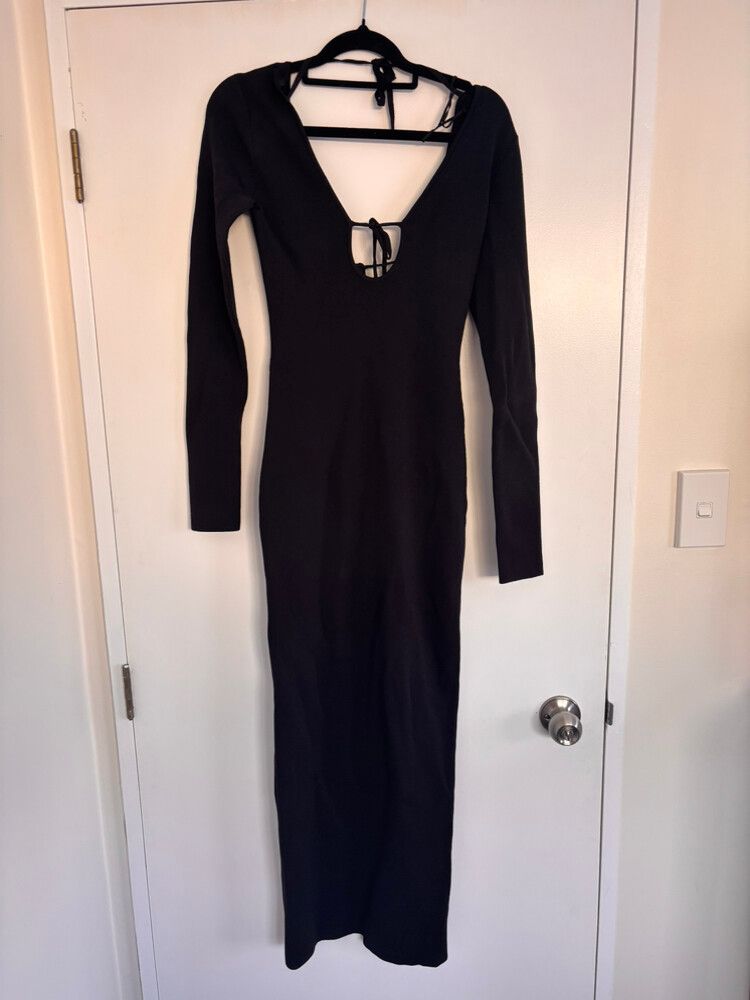 knee length dresses for ladies Mindfulness Midi Dress In Charcoal main image 0