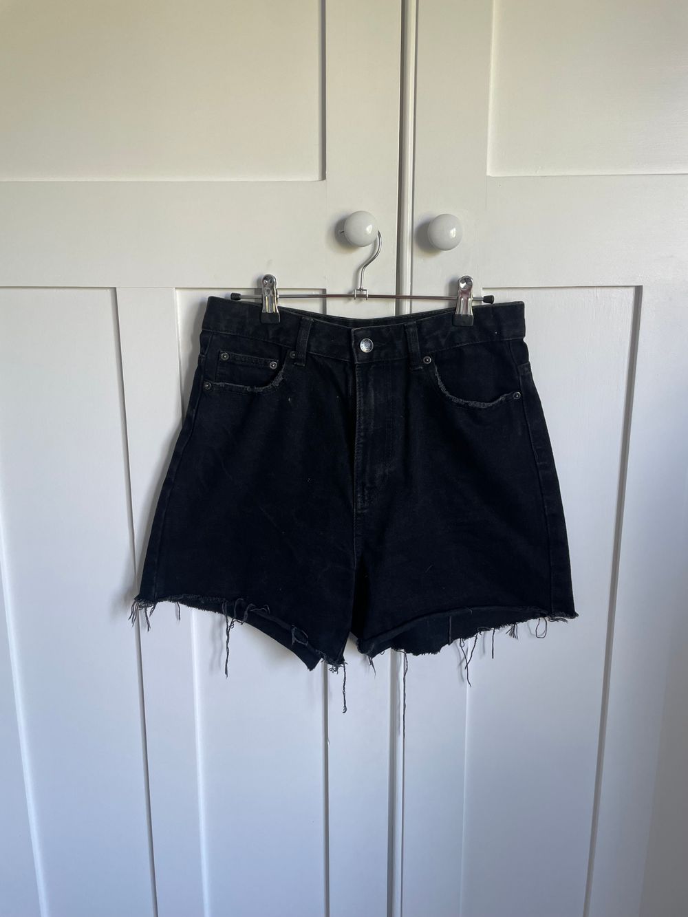 High waisted black shorts