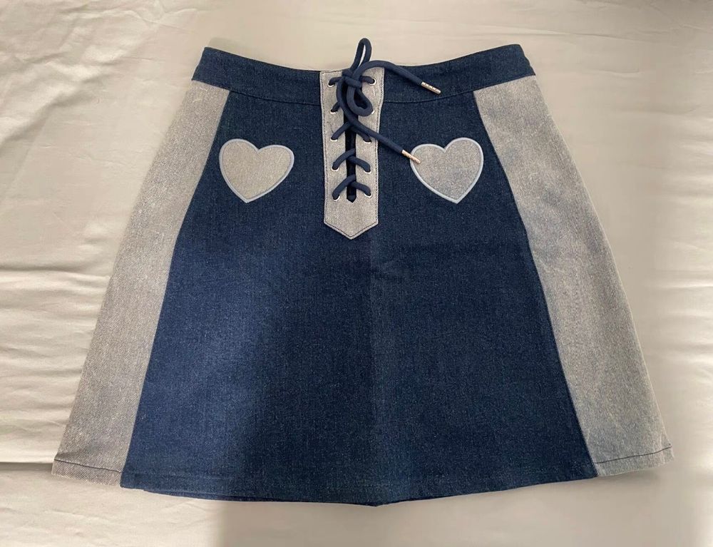 Lazy Oaf Blue Denim Mini Skirt