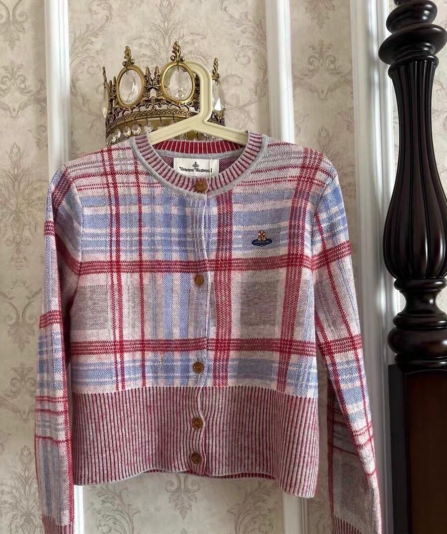 Vivienne Westwood Plaid Knit Cardigan