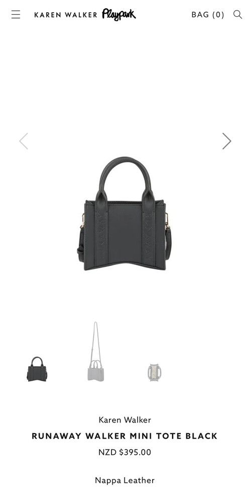 Karen Walker Black Mini Tote handbag