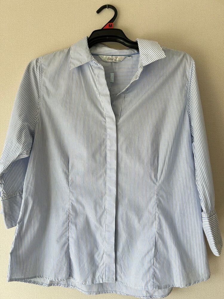 Elle J Weekend Blue Striped Shirt